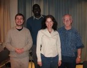 Alex Zito, Masse Ndiaye, Leigh Swigart and John Hutchison after an AV interview