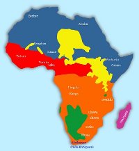 Map of African with languages