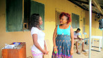 Two students discuss their classes